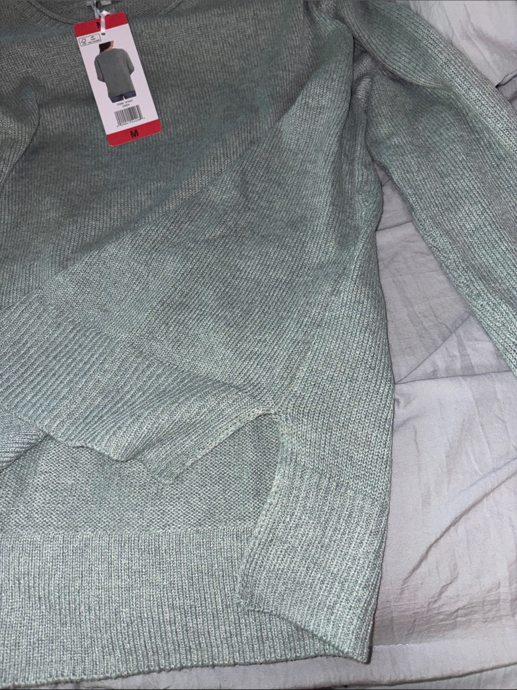 Ella Moss Sweater Crewneck Pullover Sage Green Medium Nwt — image 6 of 8